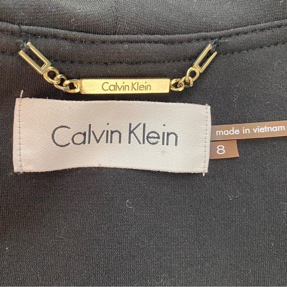Calvin Klein Black Ruffle Front Open Jacket - Picture 4 of 5